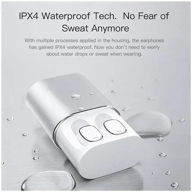 Alt view image 4 of 7 - QCY T1 Pro Touch Control Bluetooth Earphones TWS Mini Wireless Headset Music Earbuds with Microphone Handsfree Calls Noise Cancellin 750mAh charging box