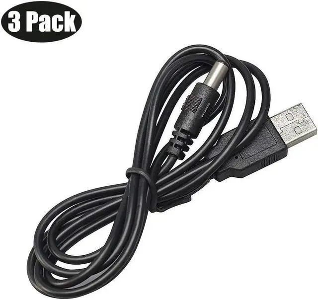 Alt view image 4 of 5 - Werleo 3 Packs 3FT USB 2.0 A Type Male to DC 5.5x2.5mmmm 5V DC Barrel Jack Power Cable Cord Black Usb to 5V Power Cable Usb to Dc Power Cable