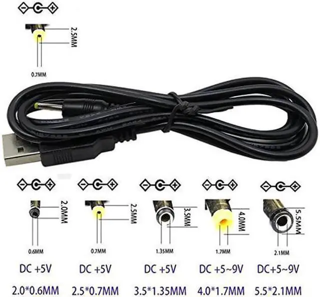 Alt view image 3 of 4 - 3 Packs 3FT USB 2.0 A Type Male to DC 2.5 x 0.7mm 5V DC Barrel Jack Power Cable Cord Black Usb to 5V Power Cable Usb to Dc Power Cable