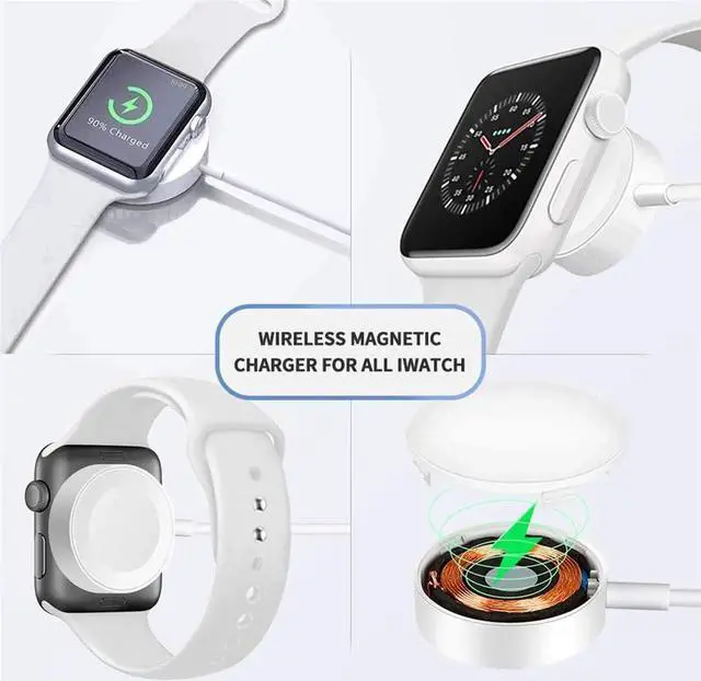 Alt view image 2 of 7 - Apple Watch Charger iPhone Charging Cable 2 in 1 Charger Wireless Portable USB Charger Cord Compatible for Apple Watch Series SE/6/5/4/3/2/1 iPhone 12/11pro/XS/XR/8/7