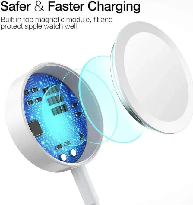 Alt view image 7 of 7 - Apple Watch Charger iPhone Charging Cable 2 in 1 Charger Wireless Portable USB Charger Cord Compatible for Apple Watch Series SE/6/5/4/3/2/1 iPhone 12/11pro/XS/XR/8/7