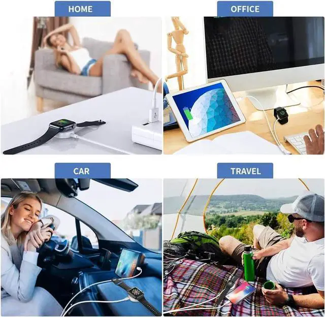 Alt view image 3 of 7 - Apple Watch Charger iPhone Charging Cable 2 in 1 Charger Wireless Portable USB Charger Cord Compatible for Apple Watch Series SE/6/5/4/3/2/1 iPhone 12/11pro/XS/XR/8/7