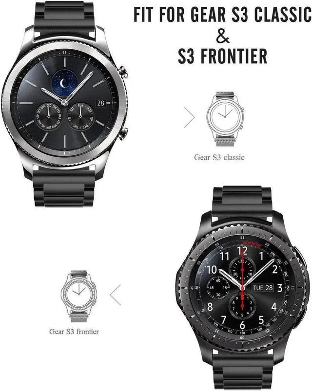 Alt view image 5 of 6 - Samsung Gear S3 Classic Band Gear S3 Frontier Band Premium Solid Stainless Steel Watch Band Link Bracelet Strap for Samsung Gear S3 Classic Gear S3 Frontier sports Smart Watch