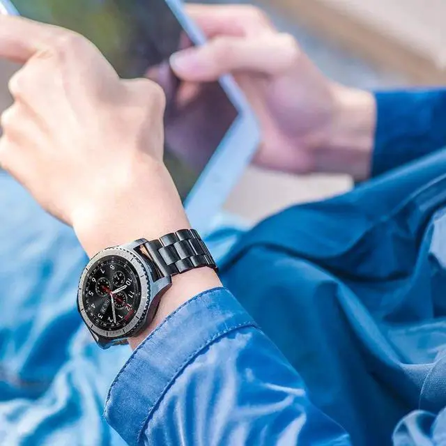 Alt view image 4 of 6 - Samsung Gear S3 Classic Band Gear S3 Frontier Band Premium Solid Stainless Steel Watch Band Link Bracelet Strap for Samsung Gear S3 Classic Gear S3 Frontier sports Smart Watch