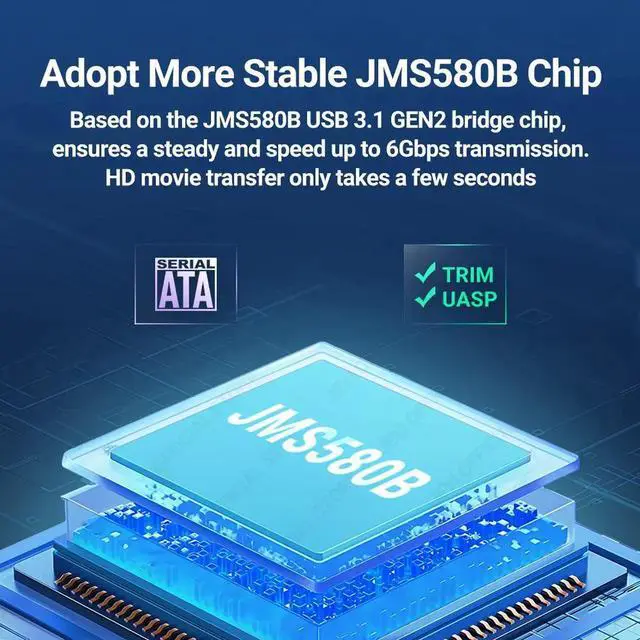 Alt view image 5 of 7 - mSATA to USB 3.1 Gen2 10Gbps SSD Enclosure Adapter Case with Type C Port for mSATA Internal Solid State Drive Hard Drive