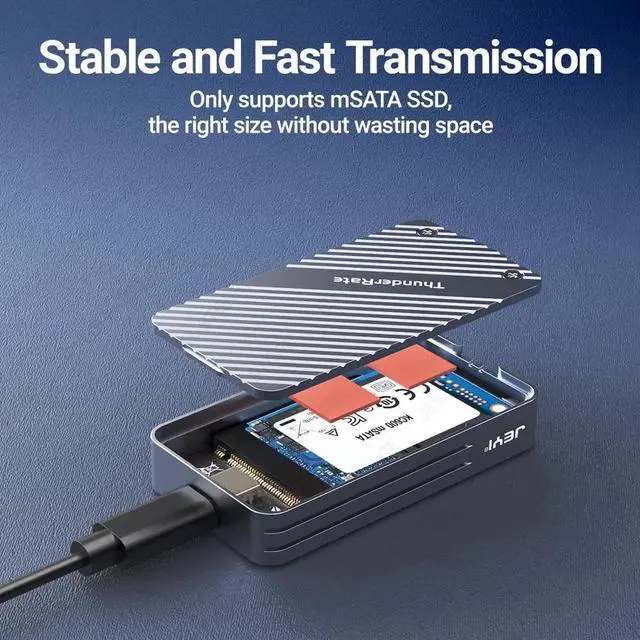 Alt view image 3 of 7 - mSATA to USB 3.1 Gen2 10Gbps SSD Enclosure Adapter Case with Type C Port for mSATA Internal Solid State Drive Hard Drive