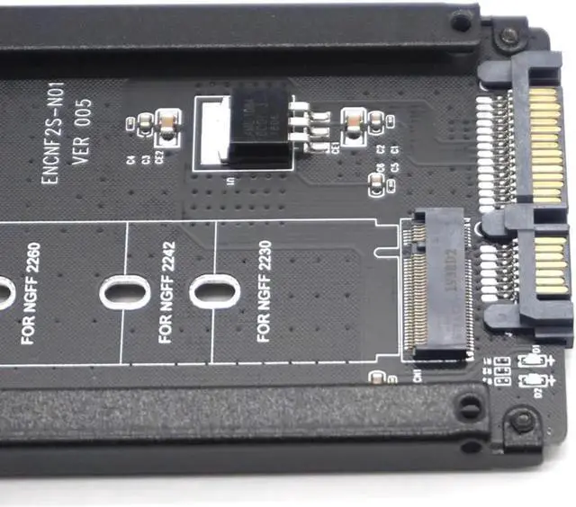 Alt view image 5 of 7 - Metal Case B+M Key M.2 NGFF SSD To 2.5 SATA 6Gb/s Adapter Card With Enclosure Socket M2 NGFF Adapter