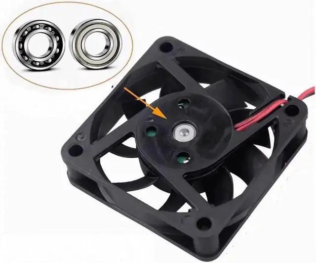 Alt view image 5 of 5 - 2PCS DC 5V 12V 24V USB Fan 6cm 60mm 6015 60x60x15mm Ultrathin Brushless Axial Cooling Fan 6015 Fan 2510 3Pin XH2.54 2Pin USB Fan Grill Net