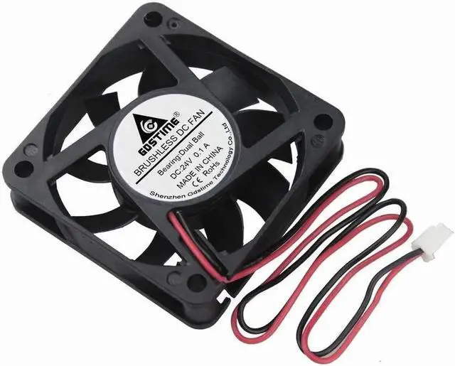 Alt view image 4 of 5 - 2PCS DC 5V 12V 24V USB Fan 6cm 60mm 6015 60x60x15mm Ultrathin Brushless Axial Cooling Fan 6015 Fan 2510 3Pin XH2.54 2Pin USB Fan Grill Net