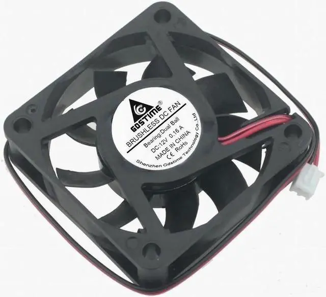 Alt view image 3 of 5 - 2PCS DC 5V 12V 24V USB Fan 6cm 60mm 6015 60x60x15mm Ultrathin Brushless Axial Cooling Fan 6015 Fan 2510 3Pin XH2.54 2Pin USB Fan Grill Net