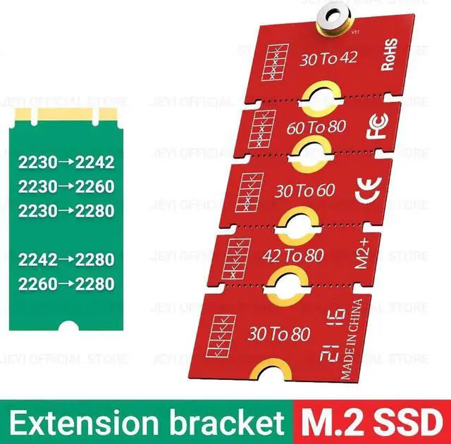 Main image of M.2 NGFF NVME SSD Extension Bracket Transfer 2230 2242 2260 2280 Length Extend Adapter Bracket Card Plate Change Long Size