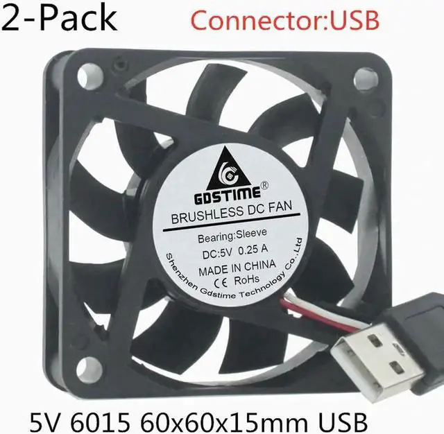Main image of DC 5V 12V 24V USB Fan 6cm 60mm 6015 60x60x15mm Ultrathin Brushless Axial Cooling Fan 6015 Fan 2510 3Pin XH2.54 2Pin USB Fan Grill Net