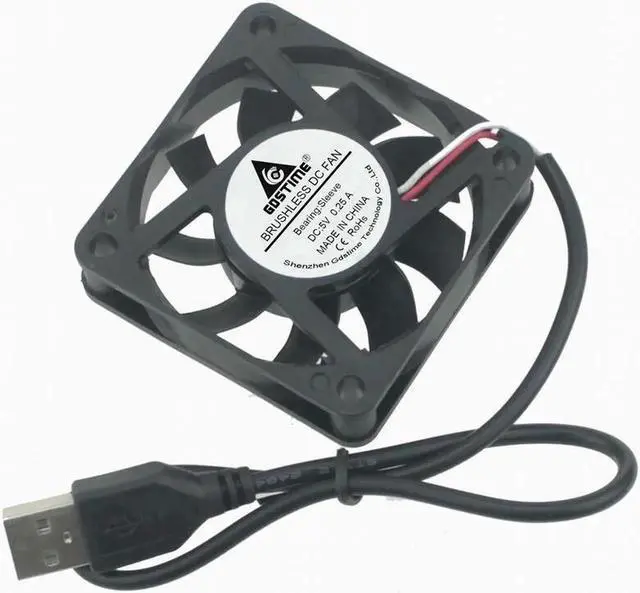 Alt view image 4 of 5 - DC 5V 12V 24V USB Fan 6cm 60mm 6015 60x60x15mm Ultrathin Brushless Axial Cooling Fan 6015 Fan 2510 3Pin XH2.54 2Pin USB Fan Grill Net