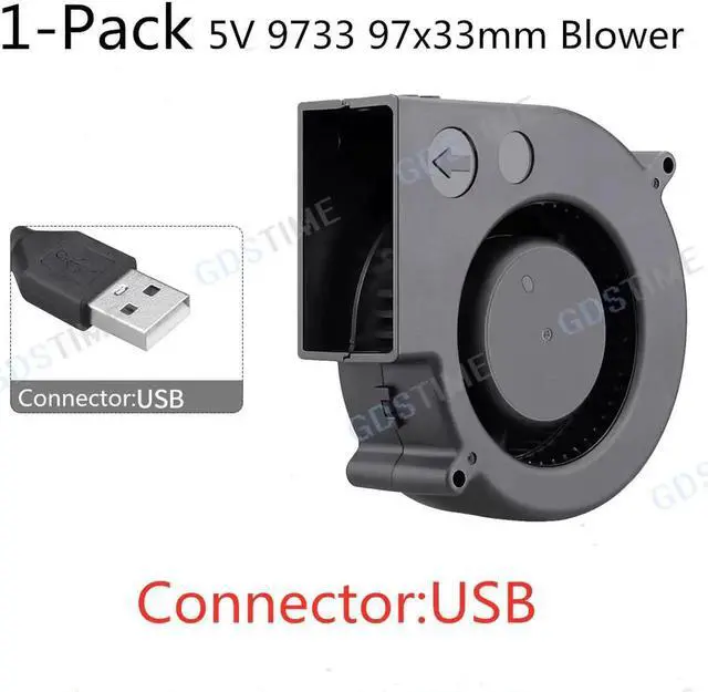 Main image of 9733 DC Blower Fan 12V 24V 97x33mm Brushless Blower Fan Turbo Fan 97MM Dual Ball USB Cooling Blower Fan