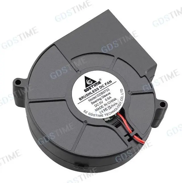 Alt view image 3 of 5 - 9733 DC Blower Fan 12V 24V 97x33mm Brushless Blower Fan Turbo Fan 97MM Dual Ball USB Cooling Blower Fan