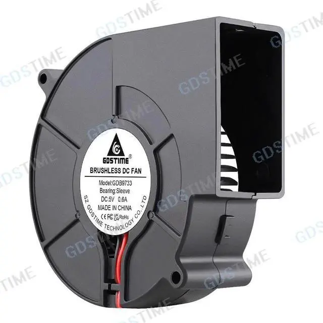 Alt view image 2 of 5 - 9733 DC Blower Fan 12V 24V 97x33mm Brushless Blower Fan Turbo Fan 97MM Dual Ball USB Cooling Blower Fan