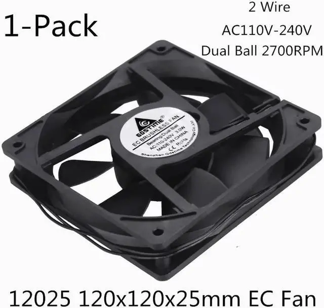 Main image of 1Pcs EC Axial Fan 120mm PC Dual Ball Brushless Fan Cooler AC 110V 120V 220V 230V 240V Computer Case EC Fan 12025 12038