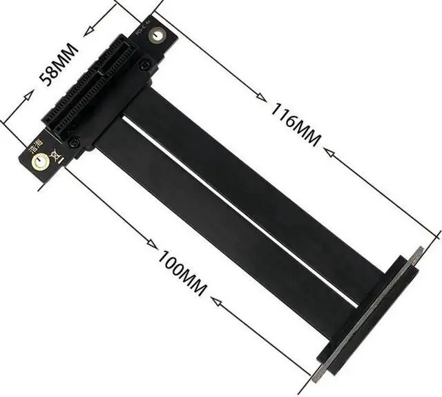 Alt view image 3 of 3 - Weastlinks PCIE X4 Riser Cable Dual 90 Degree Right Angle PCIe 3.0 x4 to x4 Extension Cable 8Gbps PCI Express 4x Riser Card Ribbon Extender