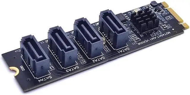 Alt view image 3 of 4 - NEW M.2 NVME to Mini SAS SFF-8087 Expansion Card Support 4 Port SATA3.0 6Gbps HDD SSD SATA Controller SFF8087 to M2 NVME Adapter Grey