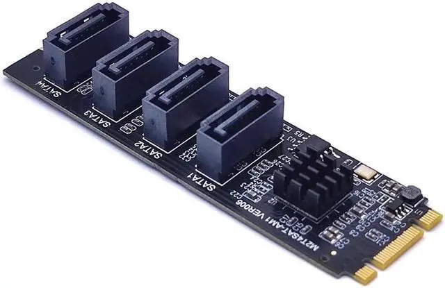 Alt view image 2 of 4 - NEW M.2 NVME to Mini SAS SFF-8087 Expansion Card Support 4 Port SATA3.0 6Gbps HDD SSD SATA Controller SFF8087 to M2 NVME Adapter Grey