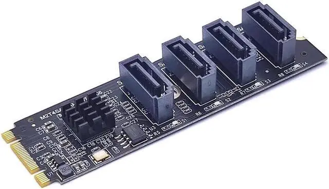 Alt view image 4 of 4 - NEW M.2 NVME to Mini SAS SFF-8087 Expansion Card Support 4 Port SATA3.0 6Gbps HDD SSD SATA Controller SFF8087 to M2 NVME Adapter Grey