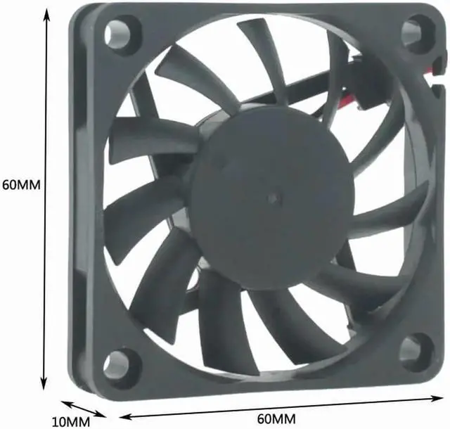 Alt view image 2 of 5 - 2PCS DC 5V 12V USB Fan 6cm 60mm 6010 60x60x10mm Ultrathin Brushless Axial Cooling Fan 6010 Fan 2510 3Pin USB Fan Grill Net