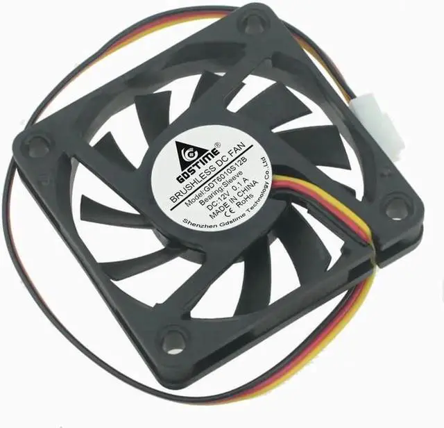 Alt view image 4 of 5 - 2PCS DC 5V 12V USB Fan 6cm 60mm 6010 60x60x10mm Ultrathin Brushless Axial Cooling Fan 6010 Fan 2510 3Pin USB Fan Grill Net