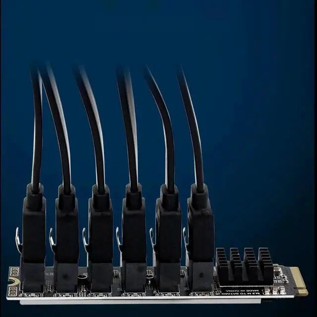 Alt view image 4 of 7 - to SATA Expansion Card M.2 to SATA Adapter M2 Connector Internal SSD SATA 3 Port Multiplier NGFF M Key to SATA3 Controller