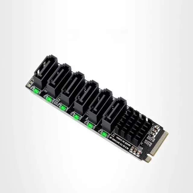 Alt view image 7 of 7 - to SATA Expansion Card M.2 to SATA Adapter M2 Connector Internal SSD SATA 3 Port Multiplier NGFF M Key to SATA3 Controller