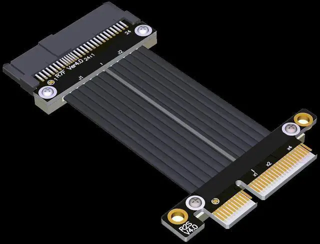 Alt view image 3 of 5 - Riser U.2 Interface U2 To PCI-E 4.0 X4 SFF-8639 NVMe Solid State Transfer Extension Data Gen4.0 Cable 4 PCIe 4x
