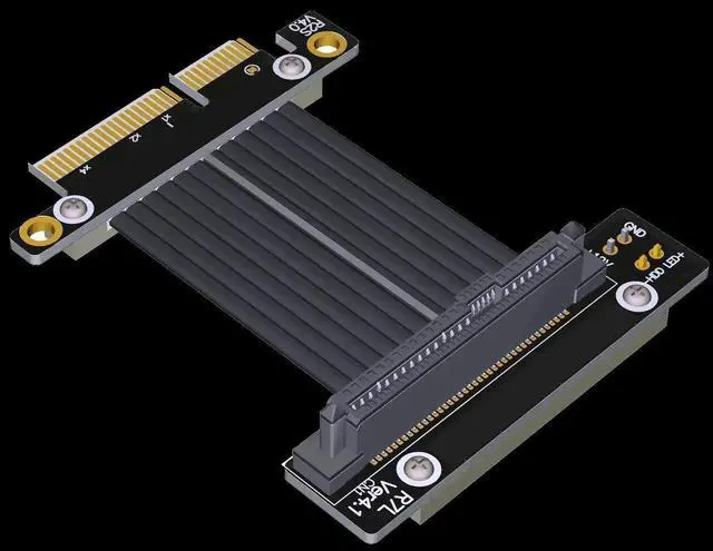 Alt view image 2 of 5 - Riser U.2 Interface U2 To PCI-E 4.0 X4 SFF-8639 NVMe Solid State Transfer Extension Data Gen4.0 Cable 4 PCIe 4x Silver
