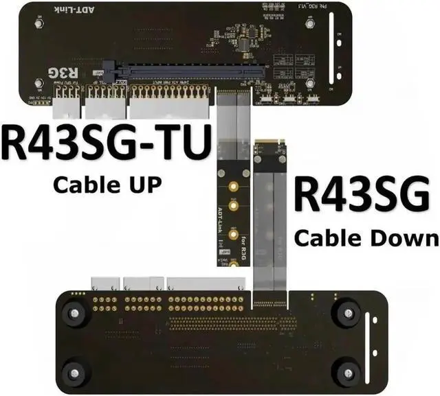 Alt view image 3 of 7 - M.2 NVMe to PCIe x16 connector PCIe x16 to M.2 NVMe eGPU Adapter R43SG 4.0 eGPU for NUC / ITX /Notebook PC