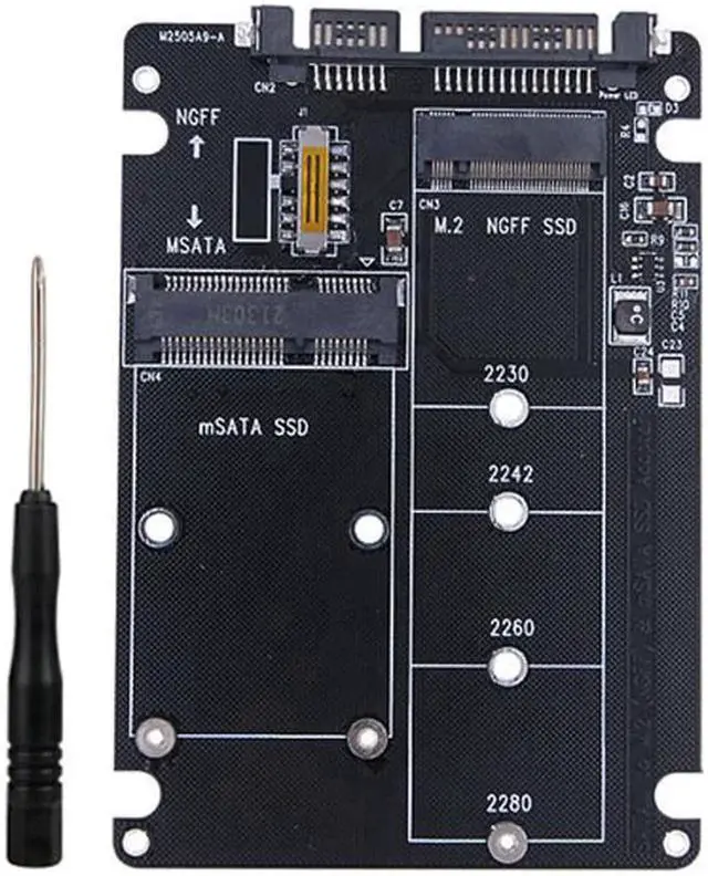 Alt view image 6 of 7 - M.2/mSATA to SATA Adapter M.2 NGFF mSATA SSD to SATA3.0 2.5" Adapter mSATA/M2 SSD Converter Riser Board Card 6Gbps For PC Laptop