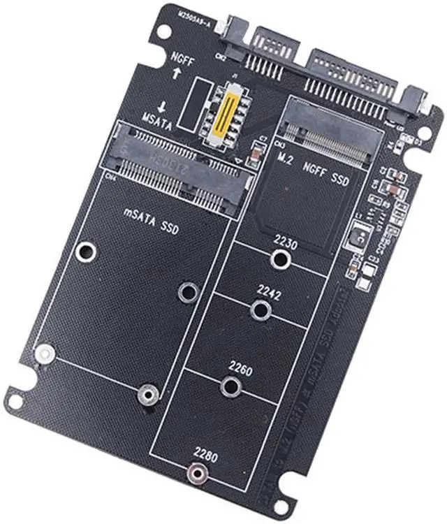 Alt view image 5 of 7 - M.2/mSATA to SATA Adapter M.2 NGFF mSATA SSD to SATA3.0 2.5" Adapter mSATA/M2 SSD Converter Riser Board Card 6Gbps For PC Laptop