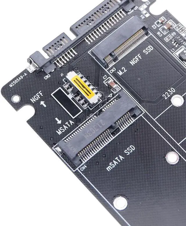 Alt view image 7 of 7 - M.2/mSATA to SATA Adapter M.2 NGFF mSATA SSD to SATA3.0 2.5" Adapter mSATA/M2 SSD Converter Riser Board Card 6Gbps For PC Laptop