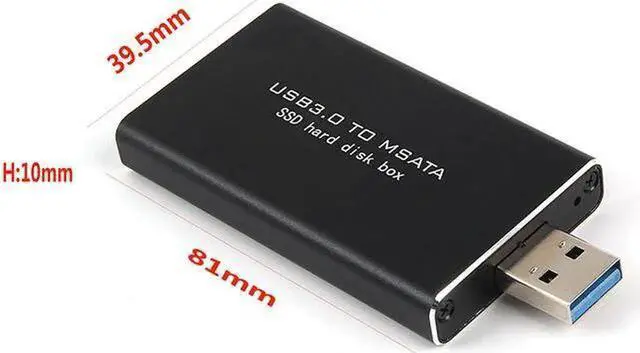 Alt view image 3 of 7 - MSATA to USB 5Gbps USB 3.0 to mSATA SSD Enclosure USB3.0 to mSATA Case Hard Disk Adapter M2 SSD External HDD Mobile Box HDD Case