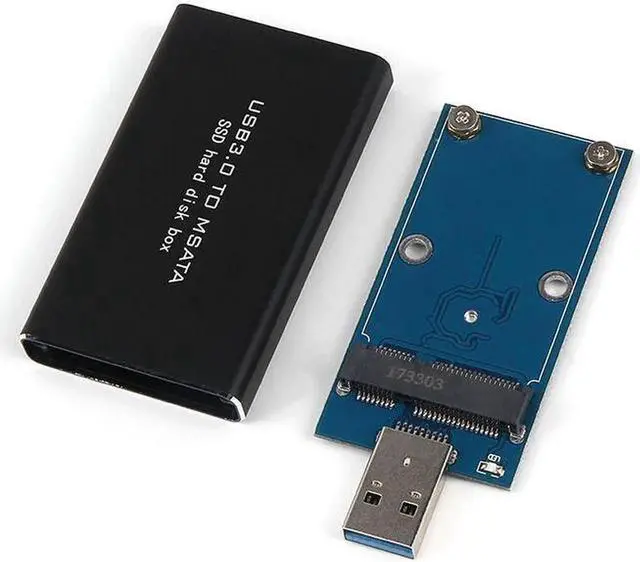 Alt view image 2 of 7 - MSATA to USB 5Gbps USB 3.0 to mSATA SSD Enclosure USB3.0 to mSATA Case Hard Disk Adapter M2 SSD External HDD Mobile Box HDD Case