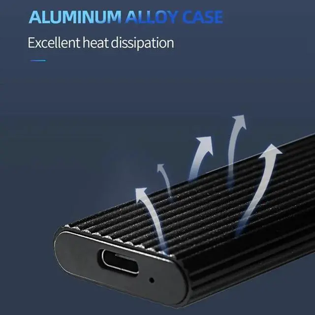 Alt view image 7 of 7 - M2 SSD Case Enclosure Dual Protocol M.2 SATA NVME to USB Adapter 10Gbps USB3.1 Gen2 USB C External Box Support 2230-2280 M.2 SSD Red