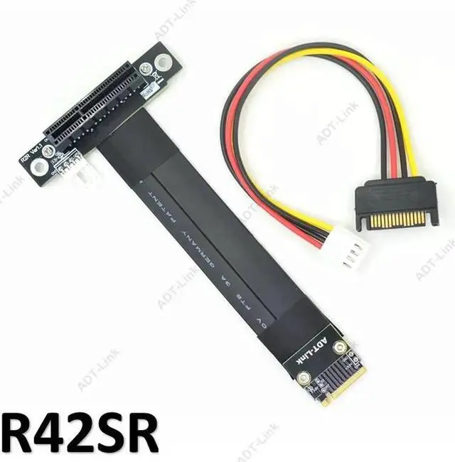 Alt view image 2 of 2 - PCIe x4 3.0 Extension Cable PCI Express 4x To M.2 NVMe M Key 2280 Riser Card Gen3.0 Extender Line 32G/bps