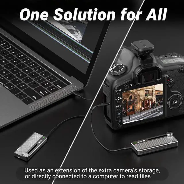 Alt view image 2 of 7 - M.2 NVMe SSD Enclosure with Camera Mounting Screw, USB 3.1 Gen2 10Gbps Transfer Camera Footage, Compatible with PC, phone N/A