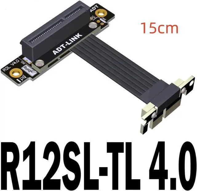 Main image of Riser PCIe X1 To X4 PCI Express 4.0 X1 To X4 Double 90 Degrees For PCIe X4 NVMe SSD, LAN, USB Cards,extension Vertical Gold