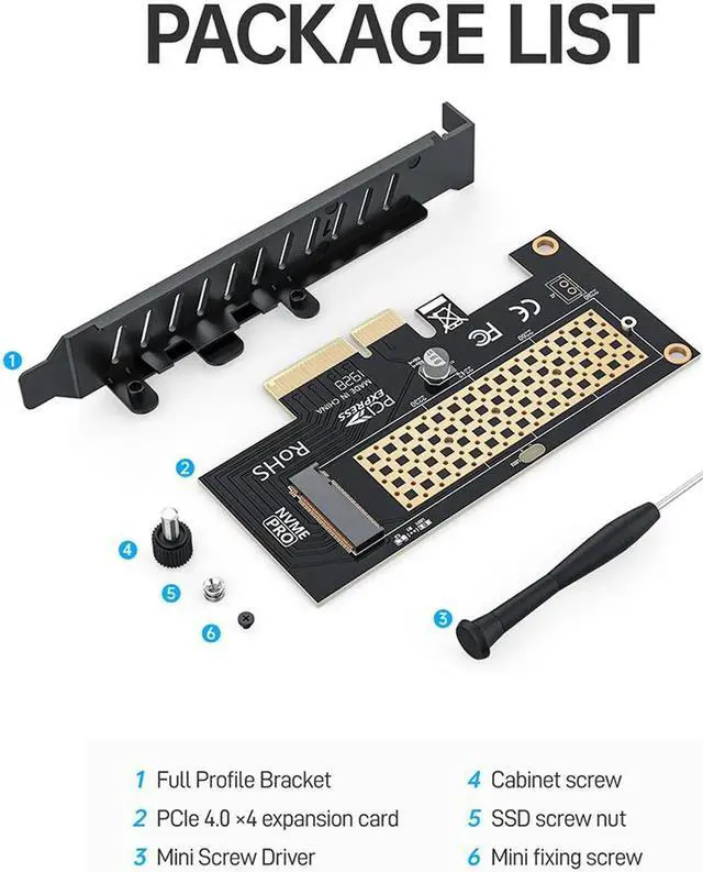 Alt view image 2 of 7 - M.2 NVME SSD to PCIe 4.0 Adapter Card, 64Gbps SSD PCIe 4.0 X4 Expansion Card for Desktop PC , PCI-E GEN4 Full Speed SK4