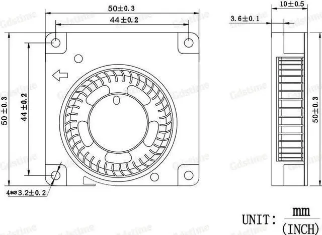 Alt view image 5 of 5 - 5010 DC Blower Fan 5V 12V 24V 50x50x10mm Ultra-Thin Brushless Blower Fan Quiet 50MM Cooler Cooling Fan Blower Fan