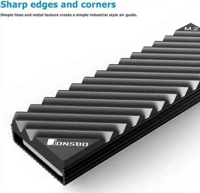 Alt view image 3 of 6 - M2-3 M.2 SSD HeatSink M.2 2280 NVMe Heat Disk Radiator Aluminum Heat Sink DissipationThermal Pad Black