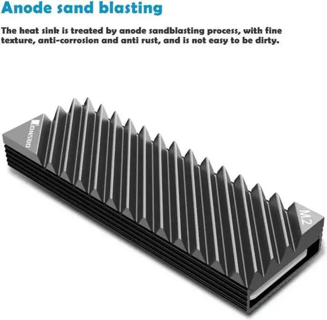 Alt view image 6 of 6 - M2-3 M.2 SSD HeatSink M.2 2280 NVMe Heat Disk Radiator Aluminum Heat Sink DissipationThermal Pad Black