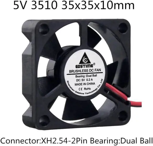 Main image of DC 5V 12V 24V Fan 3.5cm 35mm 3510 35x35x10mm Ultrathin Brushless Axial Cooling Fan 3510 Fan XH2.54 Dual Ball