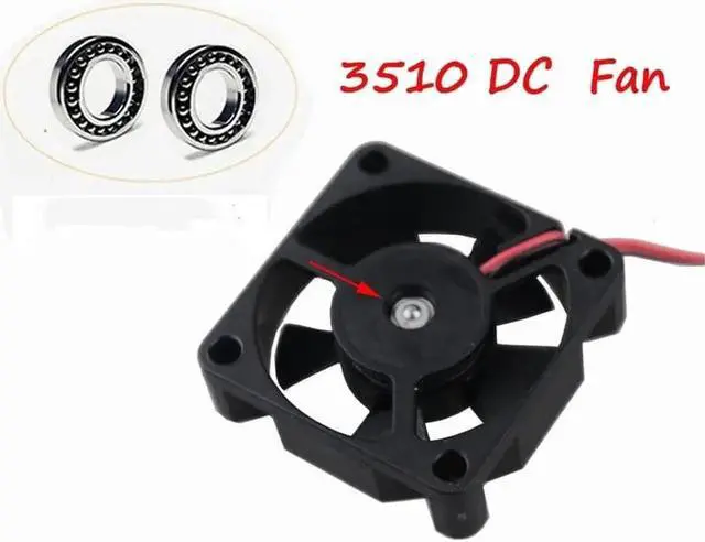 Alt view image 2 of 3 - DC 5V 12V 24V Fan 3.5cm 35mm 3510 35x35x10mm Ultrathin Brushless Axial Cooling Fan 3510 Fan XH2.54 Dual Ball