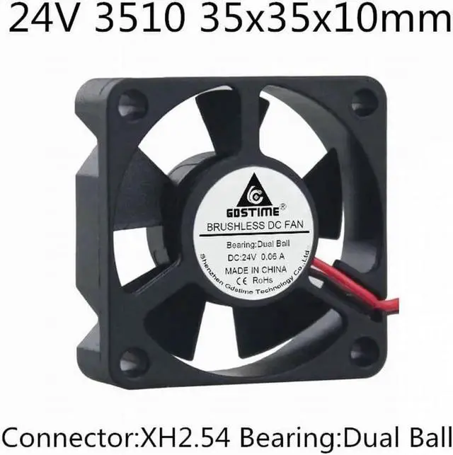 Main image of DC 5V 12V 24V Fan 3.5cm 35mm 3510 35x35x10mm Ultrathin Brushless Axial Cooling Fan 3510 Fan XH2.54 Dual Ball