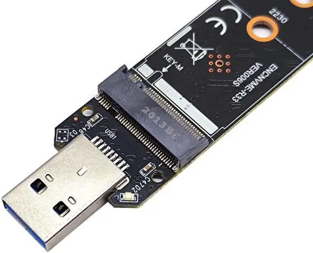 Alt view image 3 of 7 - USB Adapter M.2 NVMe to USB 3.1 SSD Adapter 10Gbps USB3.1 Gen 2 RTL9210 Chips For M Key M2 NVMe 2230 2242 2260 2280 M.2 SSD