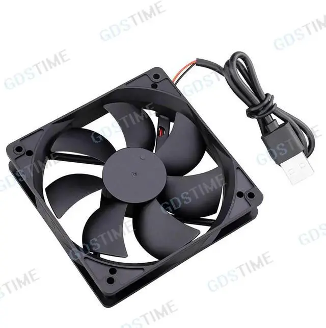 Alt view image 4 of 5 - DC 12V Cooling Fan 12cm 120mm 12025 120x120x25mm Big Quiet Brushless Axial Computer Case Cpu Cooler Fan 12025 USB Fan Grill Net
